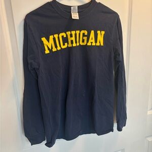 Michigan Navy Blue Long Sleeve Shirt